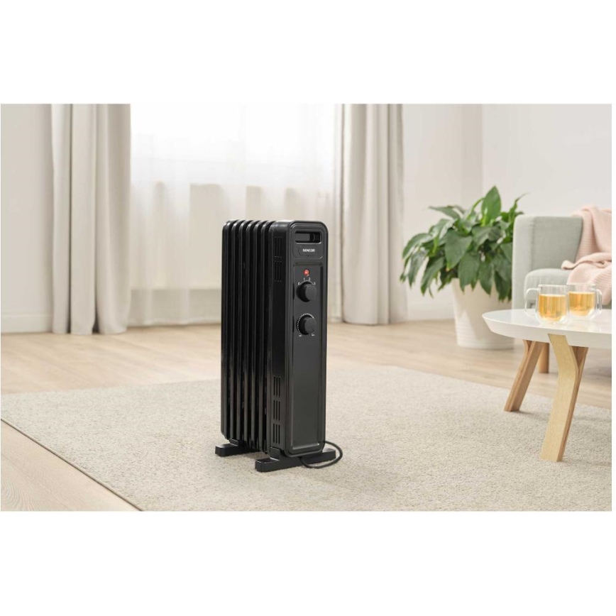 Sencor - 7-levyinen öljylämmitin 600/900/1500W/230V musta