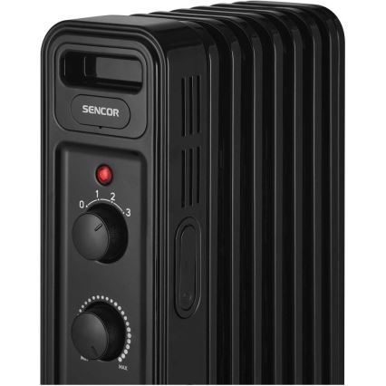 Sencor - 7-levyinen öljylämmitin 600/900/1500W/230V musta