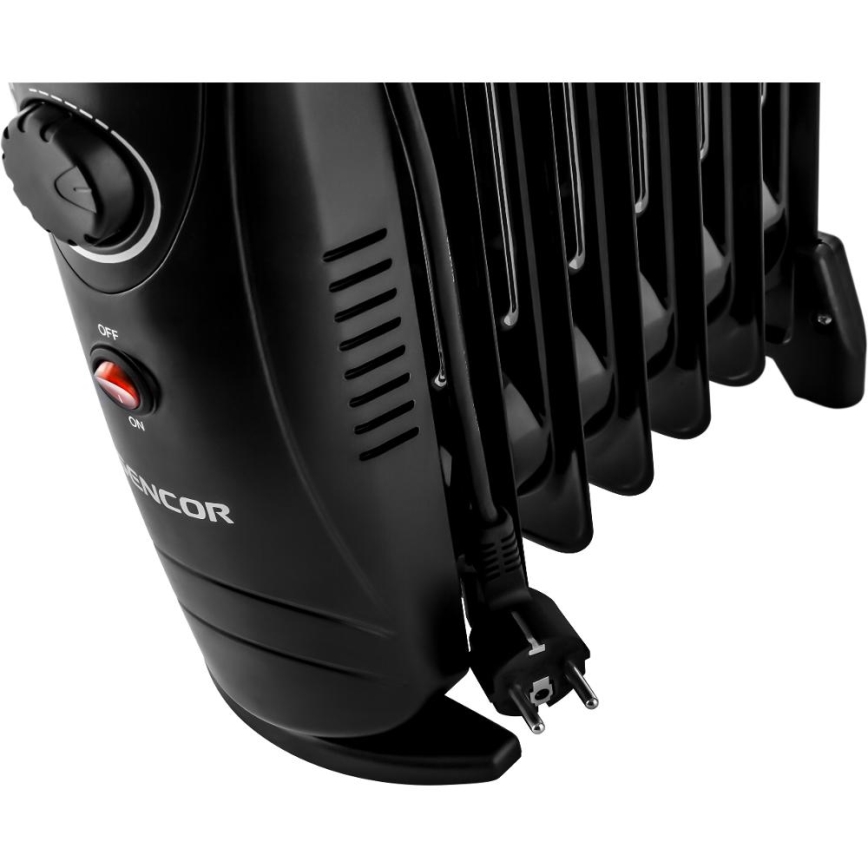 Sencor - 7-levyinen öljytäytteinen lämpöpatteri 700 W/230 V, musta