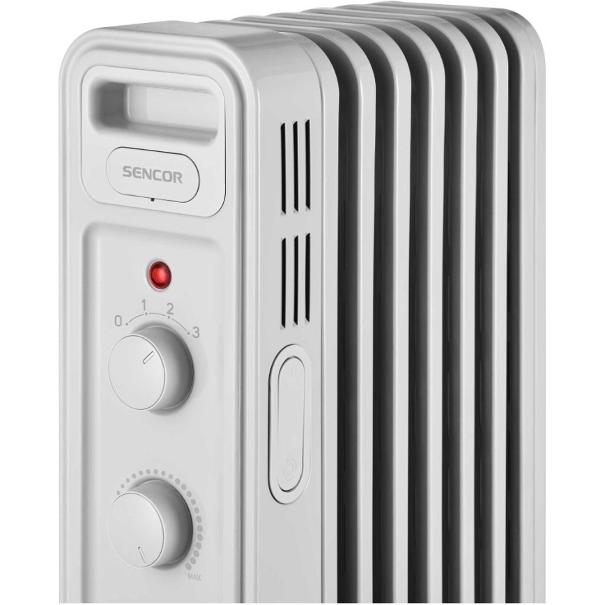 Sencor - 7-levyinen öljytäytteinen patteri 600/900/1500 W/230 V valkoinen