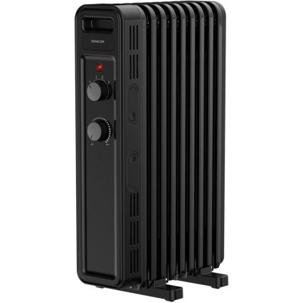 Sencor - 9-osainen öljylämmitin 800/1200/2000 W/230 V, musta