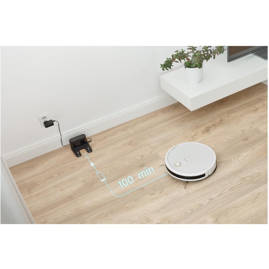 Sencor - Älykäs 2-in-1 robotti-imuri ja moppi 28W/2600 mAh Wi-Fi valkoinen + kaukosäädin