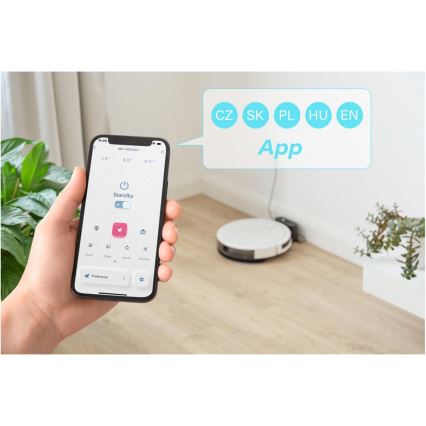 Sencor - Älykäs 2-in-1 robotti-imuri ja moppi 28W/2600 mAh Wi-Fi valkoinen + kaukosäädin