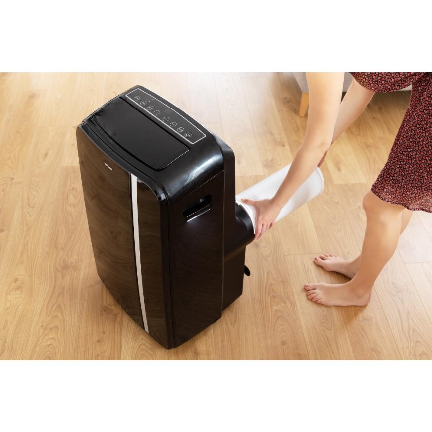 Sencor - Älykäs mobiili ilmastointilaite 3in1 sisältäen täydelliset lisävarusteet 1450W/230V 12000 BTU Wi-Fi musta + kauko-ohjaus