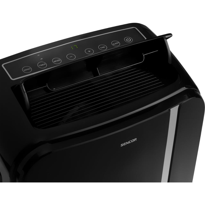 Sencor - Älykäs mobiili ilmastointilaite 3in1 sisältäen täydelliset lisävarusteet 1450W/230V 12000 BTU Wi-Fi musta + kauko-ohjaus