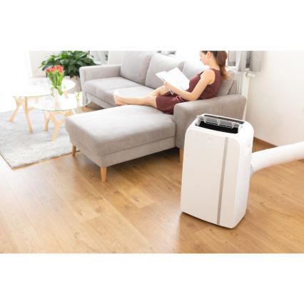 Sencor - Älykäs mobiili ilmastointilaite 3in1 sisältäen täydelliset lisävarusteet 1450W/230V 12000 BTU Wi-Fi valkoinen + kauko-ohjaus