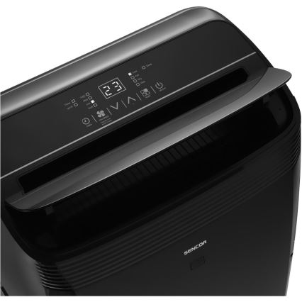 Sencor - Älykäs mobiililaitteinen ilmastointilaite 4-in-1 täydellisellä lisävarustepaketilla 900W/230V 9000 BTU Wi-Fi musta + kaukosäädin