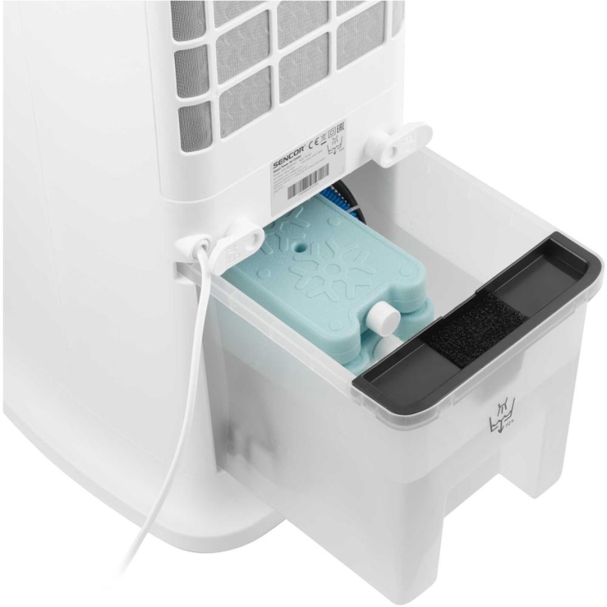 Sencor - Älykäs mobiilli-ilmajäähdytin 60W/230V Wi-Fi valkoinen + kauko-ohjaus