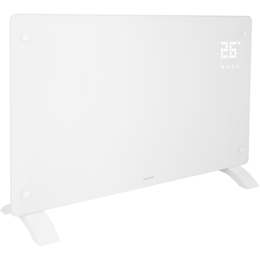 Sencor - Älykäs sähköinen suoralämmitin/konvektori 2000 W/230 V IP24 Wi-Fi valkoinen + kauko-ohjain