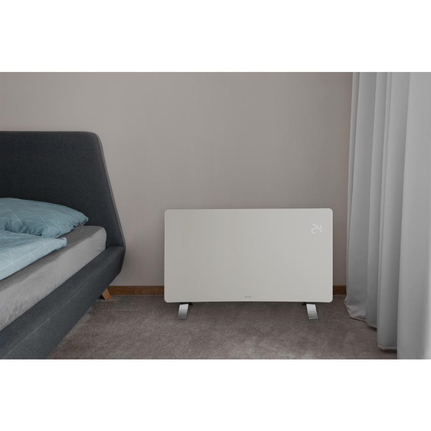 Sencor - Älykäs sähköpatteri/konvektori 1200/2400W/230V IP24 Wi-Fi valkoinen