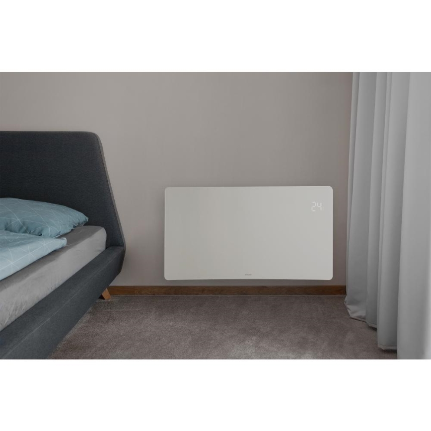 Sencor - Älykäs sähköpatteri/konvektori 1200/2400W/230V IP24 Wi-Fi valkoinen
