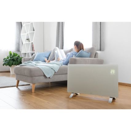 Sencor - Älykäs sähköpatteri/konvektori 1200/2400W/230V IP24 Wi-Fi valkoinen