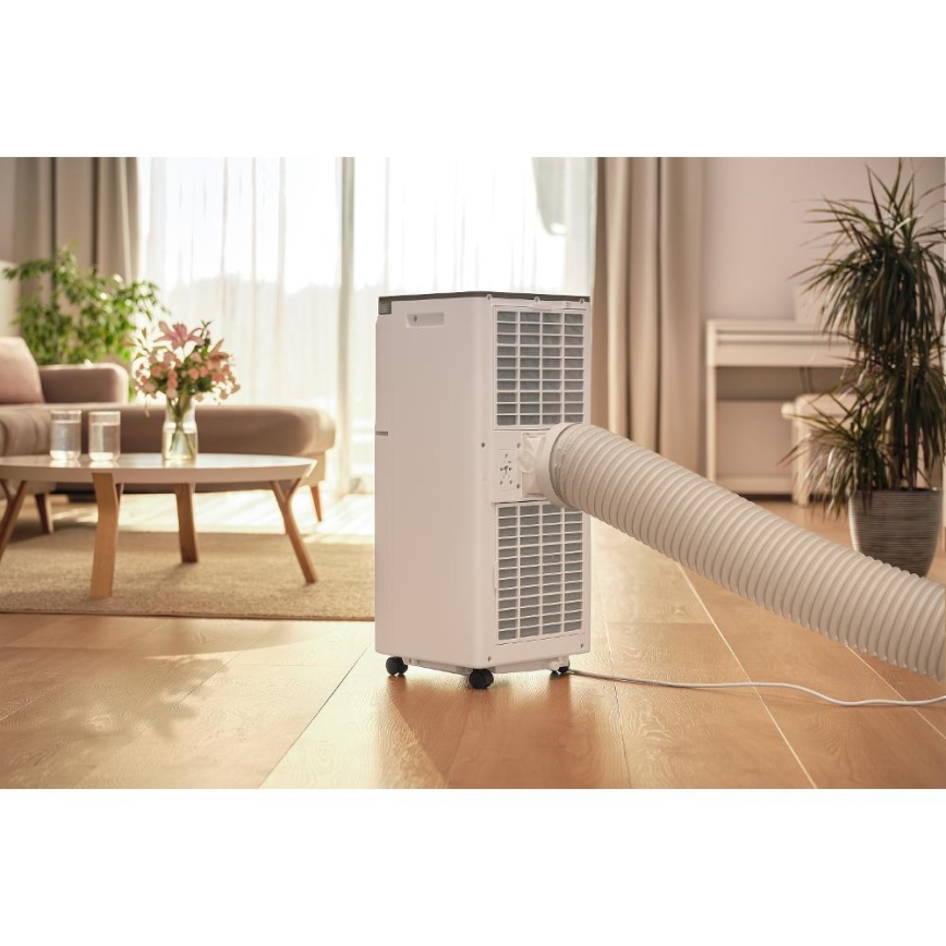 Sencor - Älykäs siirrettävä ilmastointilaite 3-in-1, täydellinen lisävarustesarja mukana, 1020W/230V 10000 BTU Wi-Fi valkoinen + kaukosäädin