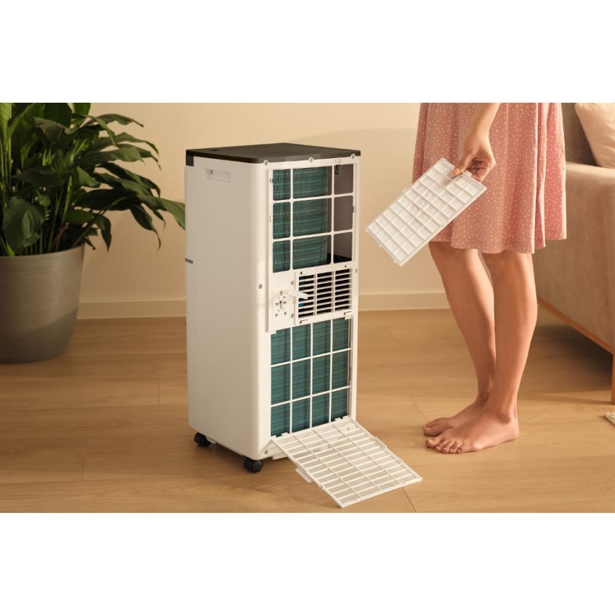 Sencor - Älykäs siirrettävä ilmastointilaite 3-in-1, sisältää täydellisen tarvikepaketin 760W/230V 7000 BTU Wi-Fi valkoinen + kaukosäädin