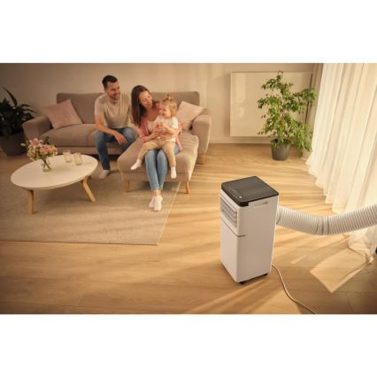 Sencor - Älykäs siirrettävä ilmastointilaite 3-in-1, sisältää täydellisen tarvikepaketin 760W/230V 7000 BTU Wi-Fi valkoinen + kaukosäädin