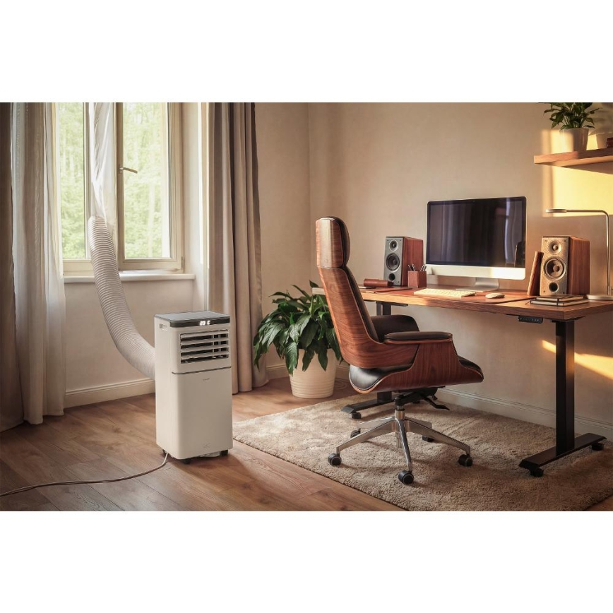 Sencor - Älykäs siirrettävä ilmastointilaite 3-in-1, mukana kaikki lisävarusteet 815W/230V 8000 BTU Wi-Fi valkoinen + kaukosäädin