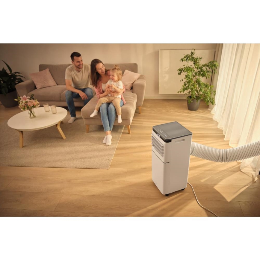 Sencor - Älykäs siirrettävä ilmastointilaite 3-in-1, mukana kaikki lisävarusteet 815W/230V 8000 BTU Wi-Fi valkoinen + kaukosäädin