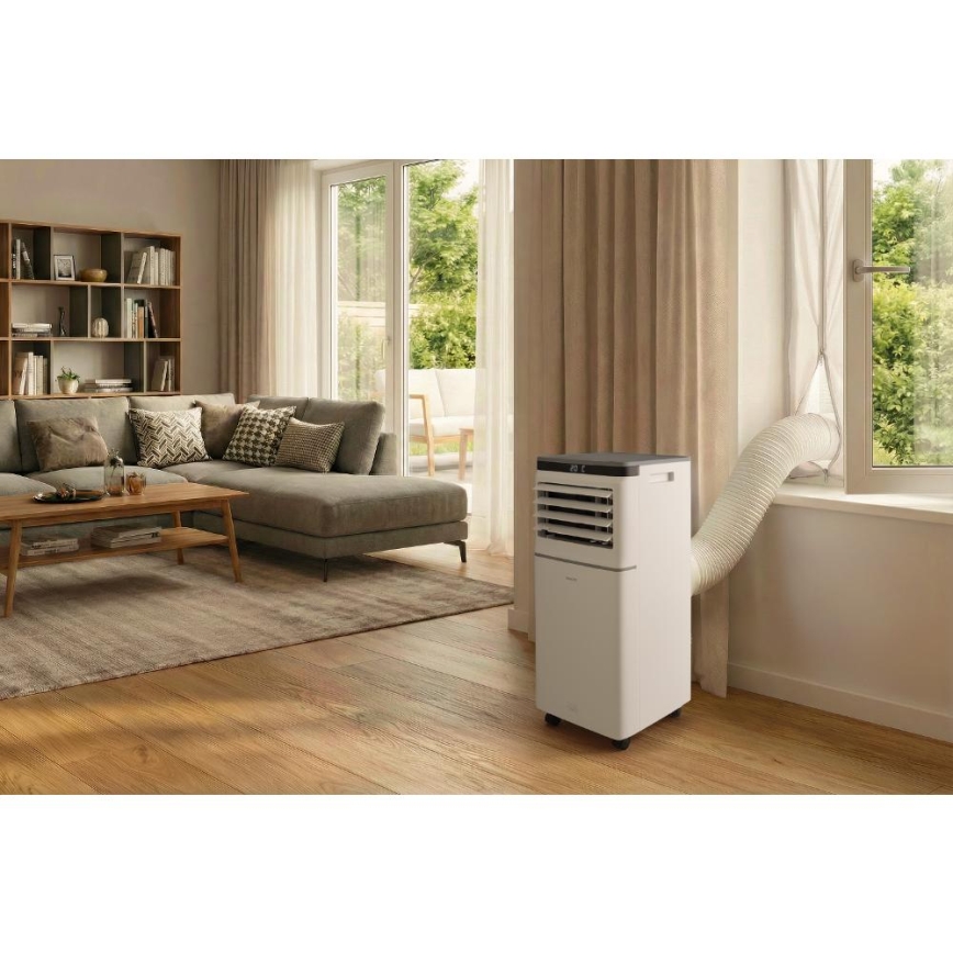 Sencor - Älykäs siirrettävä ilmastointilaite 3-in-1, mukana kaikki lisävarusteet 815W/230V 8000 BTU Wi-Fi valkoinen + kaukosäädin