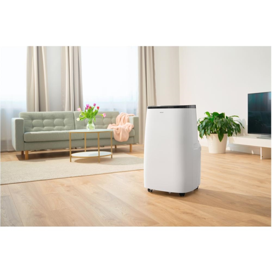 Sencor - Älykäs siirrettävä ilmastointilaite 4-in-1, mukana täydellinen tarvikepaketti 1700W/230V 12000 BTU Wi-Fi valkoinen + kaukosäädin