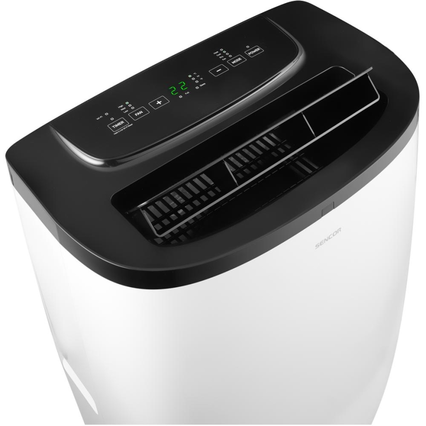 Sencor - Älykäs siirrettävä ilmastointilaite 4-in-1, mukana täydellinen tarvikepaketti 1700W/230V 12000 BTU Wi-Fi valkoinen + kaukosäädin