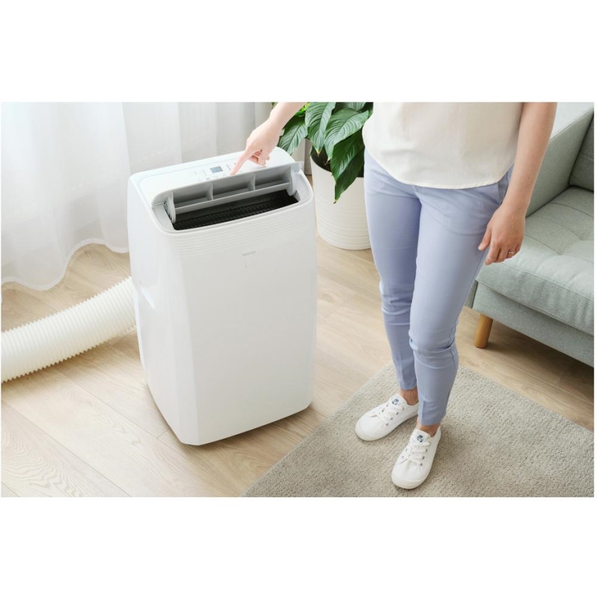 Sencor - Älykäs siirrettävä ilmastointilaite 5-in-1 sisältäen täydellisen lisävarustepaketin 733W/230V 9000 BTU Wi-Fi valkoinen + kaukosäädin