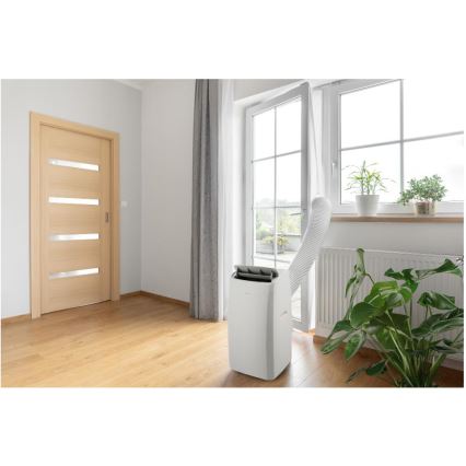 Sencor - Älykäs siirrettävä ilmastointilaite 5-in-1 sisältäen täydellisen lisävarustepaketin 733W/230V 9000 BTU Wi-Fi valkoinen + kaukosäädin