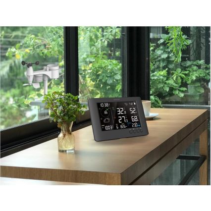 Sencor - Ammattilaisluokan sääasema värillisellä LCD-näytöllä ja herätyskellolla 5V/1xCR2032 + 3xAA Wi-Fi