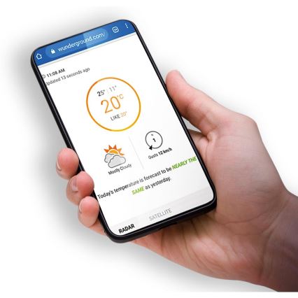 Sencor - Ammattimainen sääasema värillisellä LCD-näytöllä 5V 1xCR2032 + 3xAA + 2xAA Wi-Fi Tuya