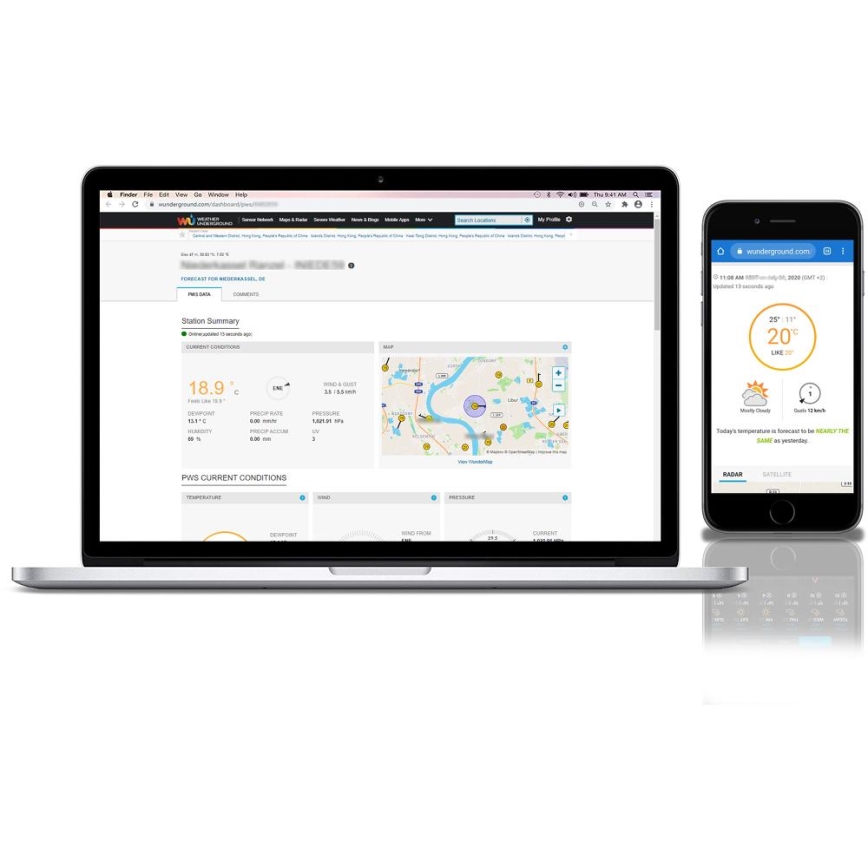 Sencor - Ammattimainen sääasema värillisellä LCD-näytöllä 5V 1xCR2032 + 3xAA + 2xAA Wi-Fi Tuya
