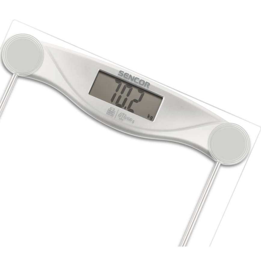 Sencor - Digitaalinen henkilövaaka LCD-näytöllä 1xCR2032