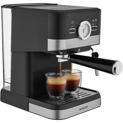 Sencor - Kahvinkeitin espressopannulla 1050W/230V musta/matattu kromi