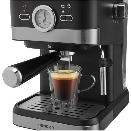 Sencor - Kahvinkeitin espressopannulla 1050W/230V musta/matattu kromi