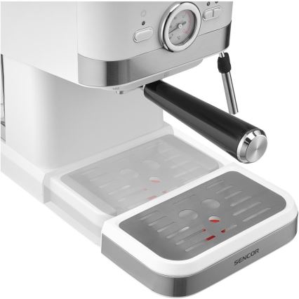 Sencor - Kahvinkeitin espressopannulla 1050W/230V valkoinen/matattu kromi