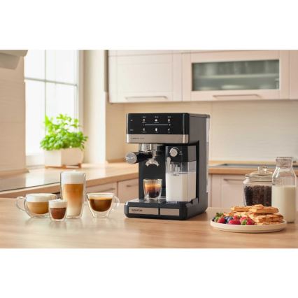 Sencor - Espressokeitin portafiltterilla 1350W/230V musta/mattakromi