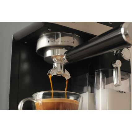 Sencor - Espressokeitin portafiltterilla 1350W/230V musta/mattakromi