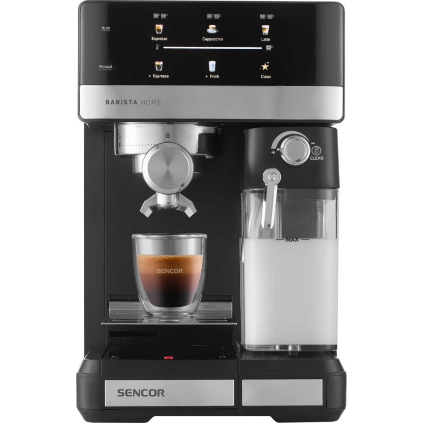 Sencor - Espressokeitin portafiltterilla 1350W/230V musta/mattakromi