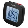 Sencor - Herätyskello LCD-näytöllä ja lämpömittarilla 2xAAA musta
