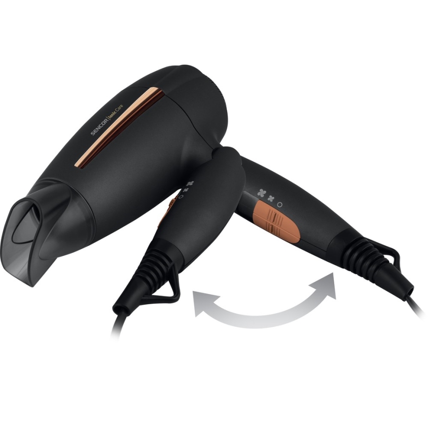 Sencor - Hiustenkuivaaja 2000W/230V musta/kulta