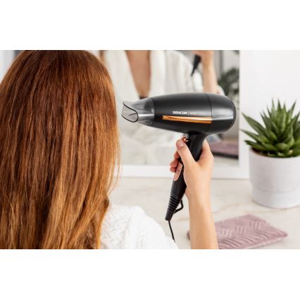 Sencor - Hiustenkuivaaja 2000W/230V musta/kulta