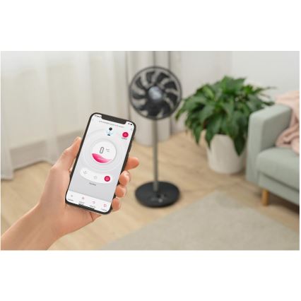 Sencor - Jalallinen tuuletin 3D UltraSilent 26W/230V Wi-Fi musta + kaukosäädin