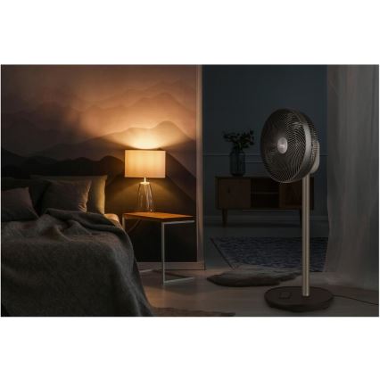 Sencor - Jalallinen tuuletin 3D UltraSilent 26W/230V Wi-Fi musta + kaukosäädin