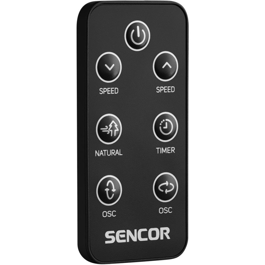 Sencor - Jalallinen tuuletin 3D UltraSilent 26W/230V Wi-Fi musta + kaukosäädin