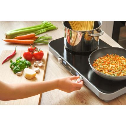 Sencor - Kaksilevyinen keraaminen liesi LCD-näytöllä 3500W/230V