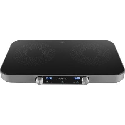 Sencor - Kaksilevyinen keraaminen liesi LCD-näytöllä 3500W/230V