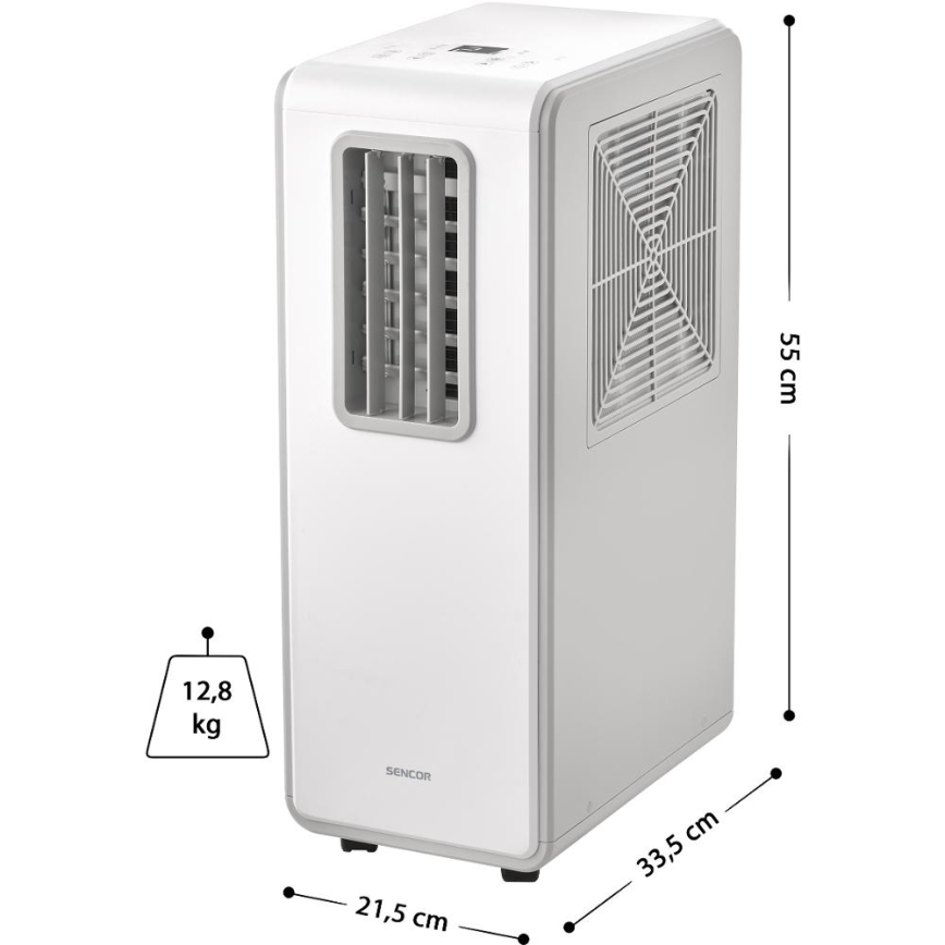 Sencor - kannettava 4-toimintoinen ilmastointilaite 200 W/230 V, 1800 BTU, valkoinen + kaukosäädin