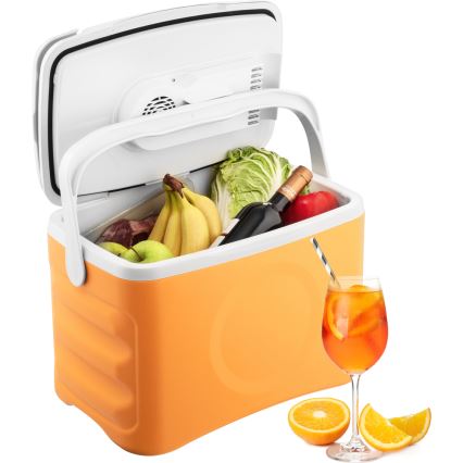 Sencor - Kannettava autojääkaappi 22 l 45W/12V oranssi/valkoinen