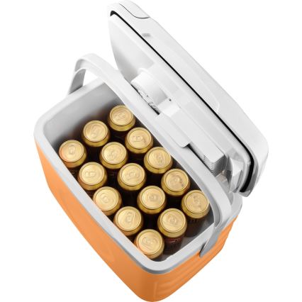 Sencor - Kannettava autojääkaappi 22 l 45W/12V oranssi/valkoinen