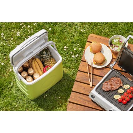 Sencor - Kannettava autojääkaappi 30 l 55W/5V/12V/230V vihreä/valkoinen