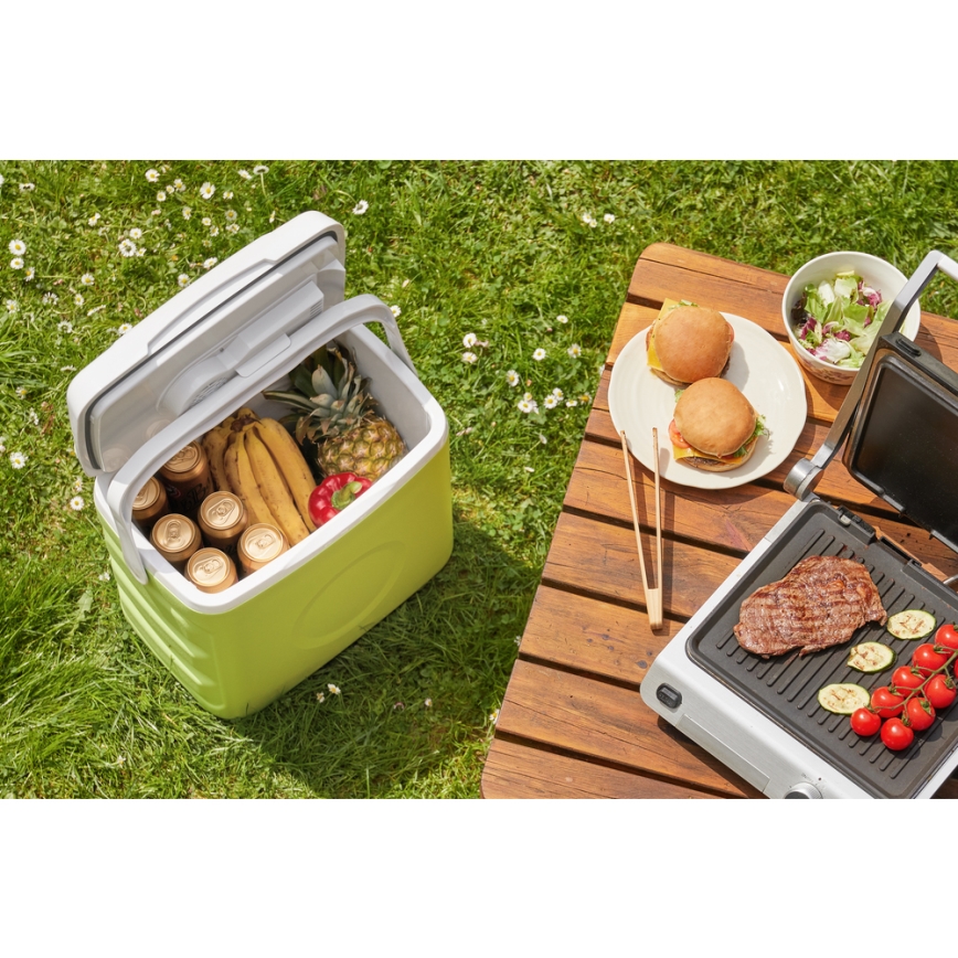 Sencor - Kannettava autojääkaappi 30 l 55W/5V/12V/230V vihreä/valkoinen