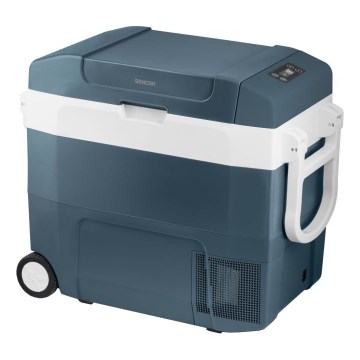 Sencor - Kannettava kompressorikäyttöinen autojääkaappi 55 l 70W/12V/230V sininen/valkoinen